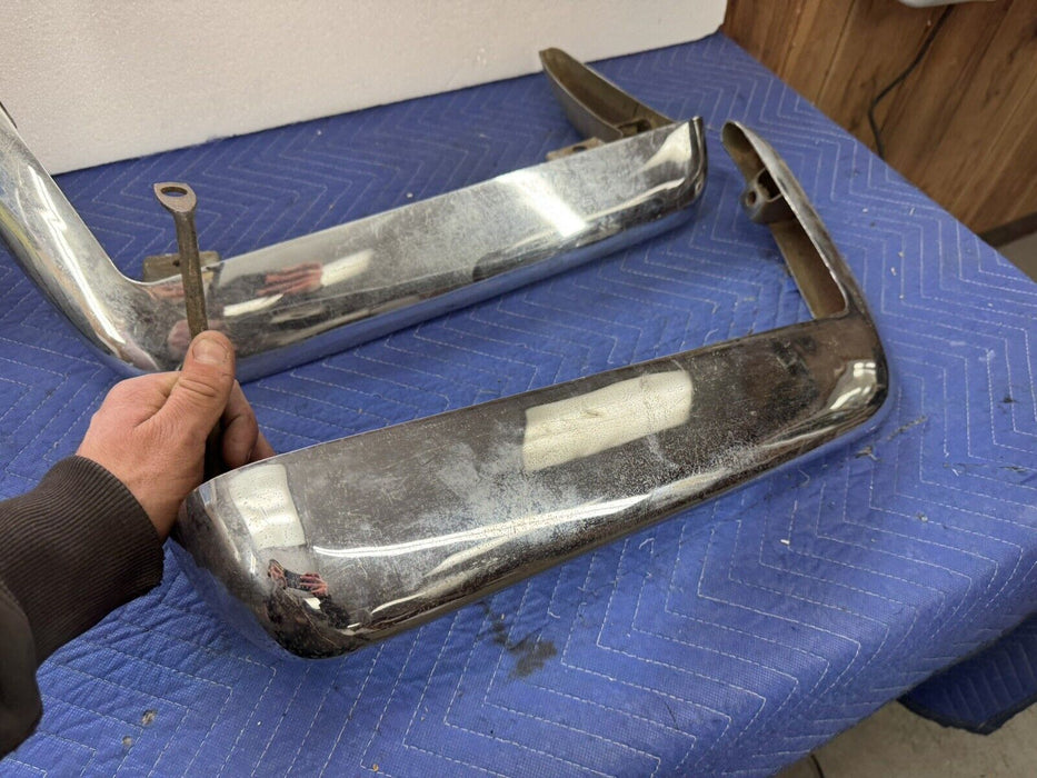 1968-1973 Corvette C3 Chrome Rear Bumper Pair Left & Right GM OEM #3844E