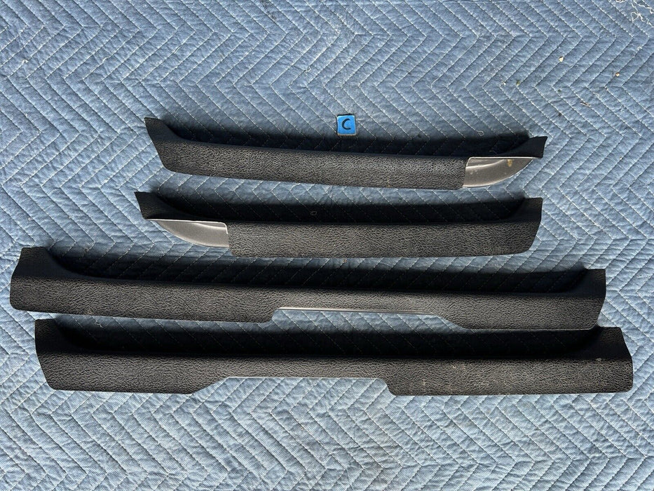 1986-1993 Volvo 240 244 245 Set Of 4 Door Sill Scuff Trim Entry Black OEM #3604E