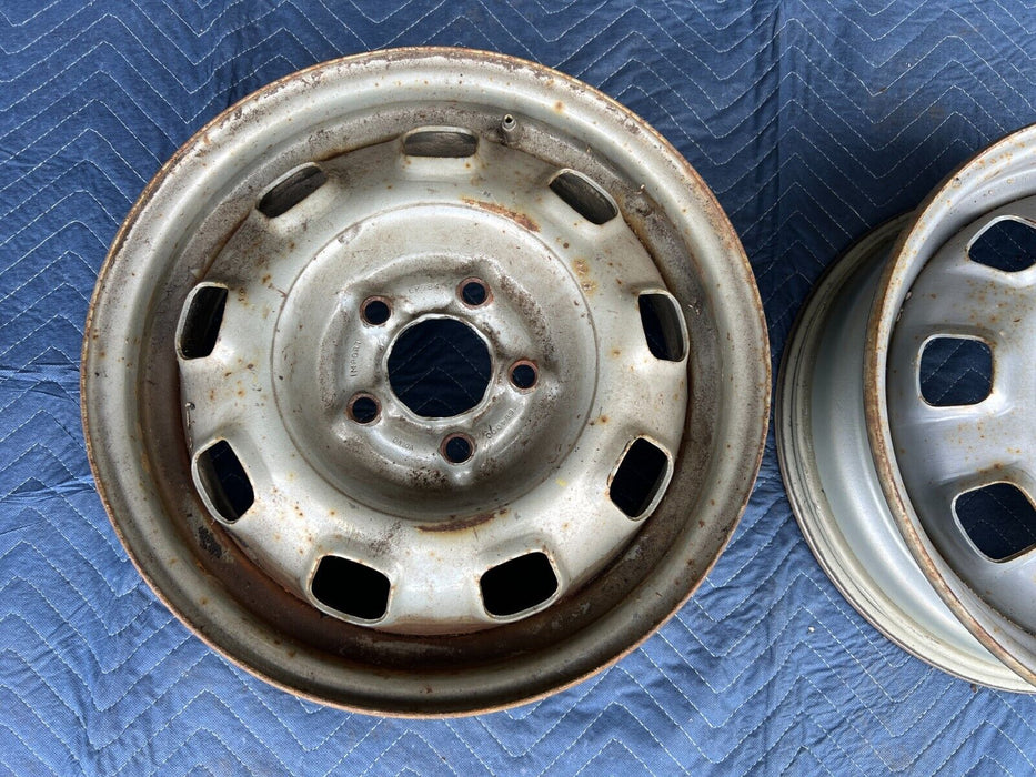 1971-1974 Volvo 140 15" x 5" Steel Wheel Rim Pair 684000 5x108 OEM #1910EM