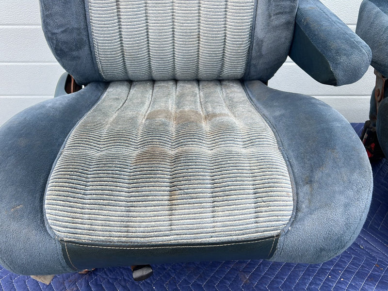 1988-1994 Chevrolet Silverado GMC Front Seat Two-Tone Blue Cloth Pair OE #5508EM