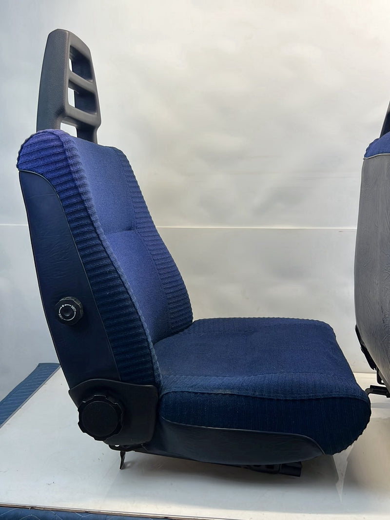 1975-1980 Volvo 244 240 Front Left & Right Seat Blue Cloth Pair OEM #5302EM
