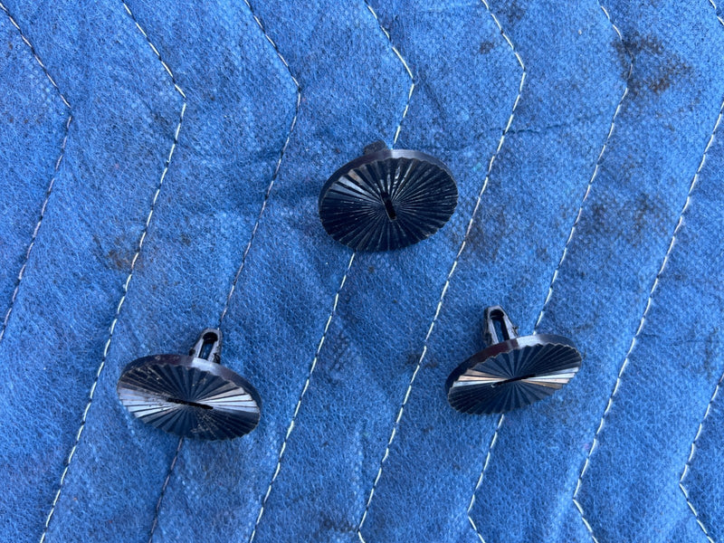 1986-1993 Volvo 240 244 Lower Dash Felt Retaining Clip Set of 3 Black OE #4305EM