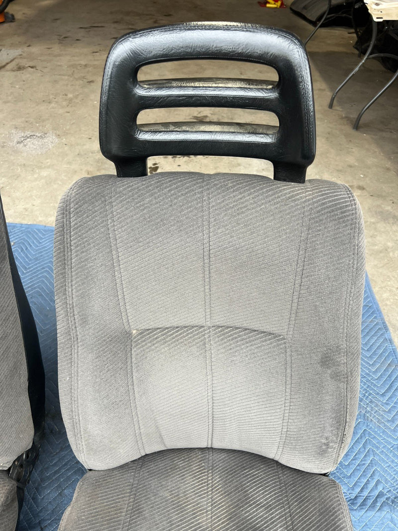1986-1993 Volvo 240 244 245 Front Left & Right Seat Pair Gray Cloth OEM #4083EM