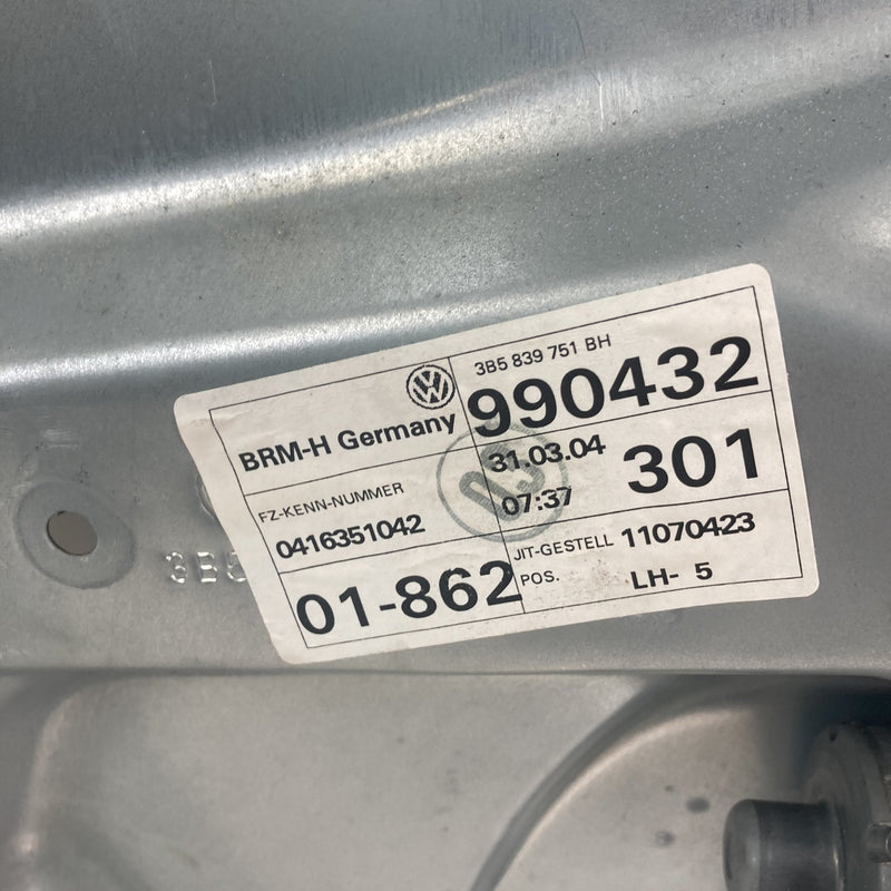 2001-2005 Volkswagen Passat Window Regulator Rear Left Motor OEM #5562M