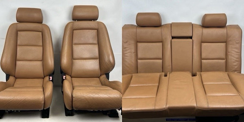 1996-2003 Audi S8 D2 A8 Front & Rear Recaro Caramel Leather Power Seat Set OEM #6384EM