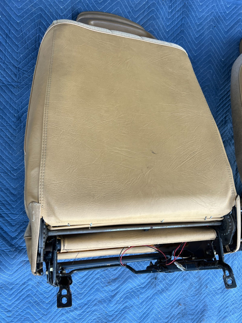 1986-1993 Volvo 240 244 Front Left & Right Tan Cloth Seat Pair OEM #4207EM