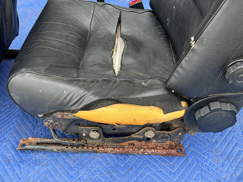 1990-1992 Volvo 740 745 940 Front Left Right Seat Pair Black Leather OEM #5998EM