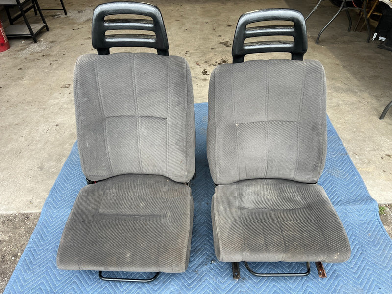 1986-1993 Volvo 240 244 245 Front Left & Right Seat Pair Gray Cloth OEM #4083EM