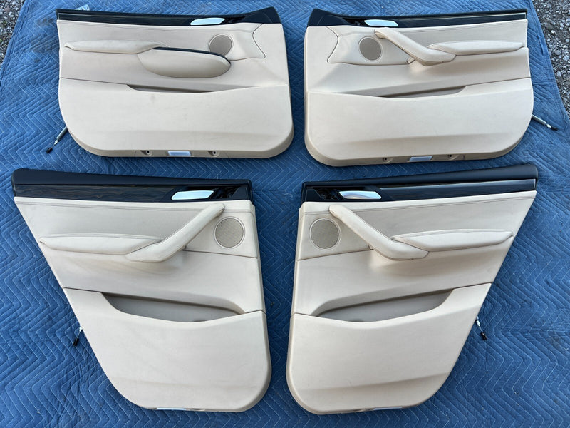 2011-2017 BMW X3 F25 Beige Front Rear Right Left Door Card Panel Set OEM #2171EM