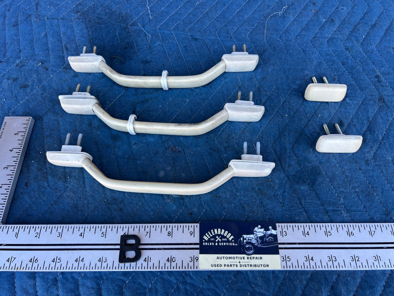 1986-1993 Volvo 240 244 Sedan Overhead Grab Handle Set of 3 White OEM #4353EM