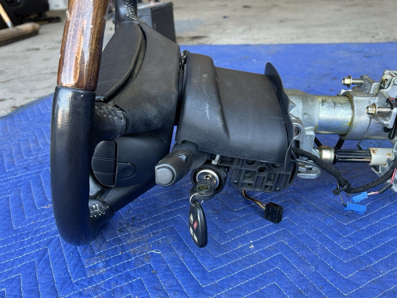 1998-2003 Jaguar XJR XJ8 X308 Ignition Steering Column & Wheel Assembly #4668E