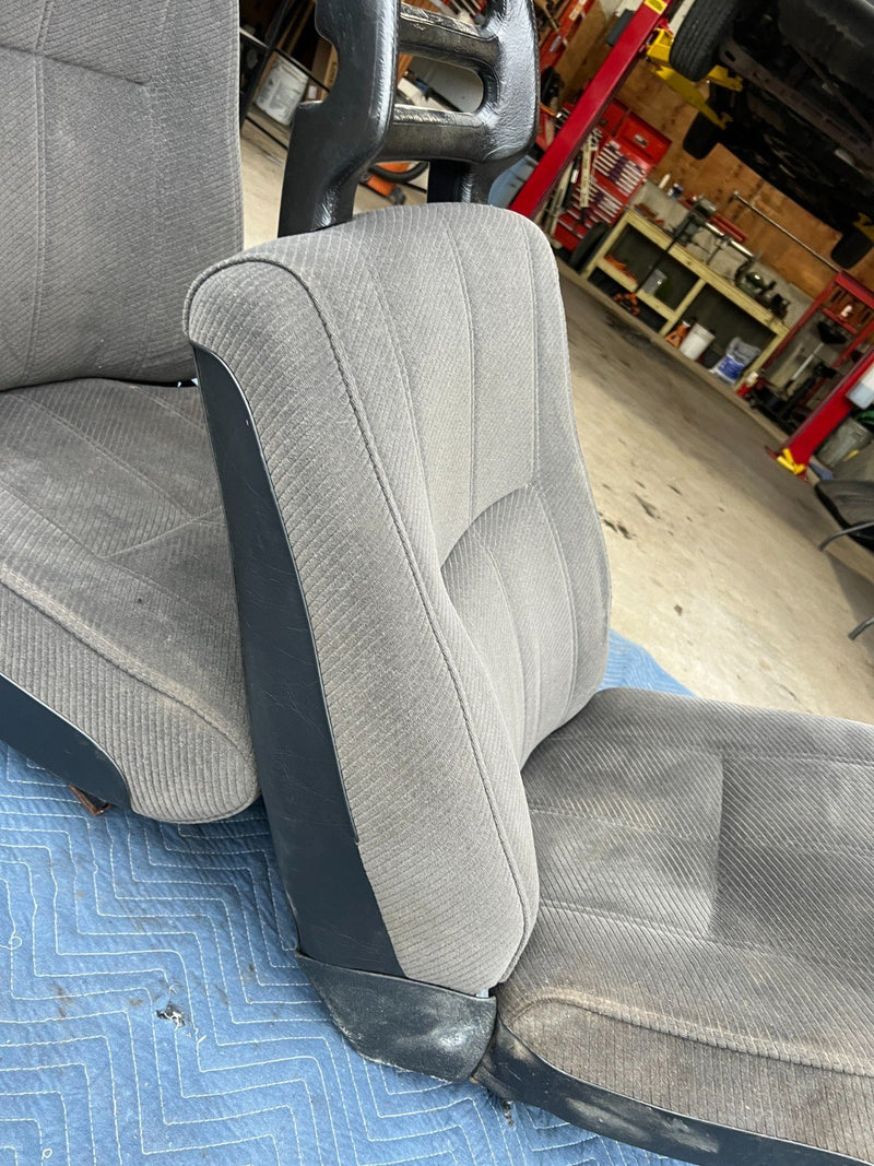 1986-1993 Volvo 240 244 245 Front Left & Right Seat Pair Gray Cloth OEM #4083EM