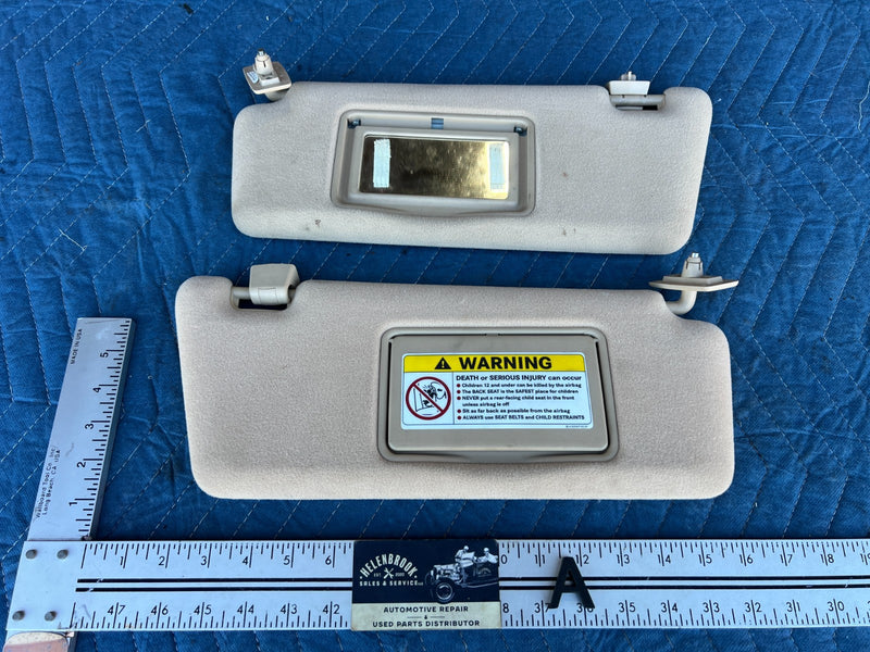 1996-2003 Mercedes W210 E320 Right & Left Sun Visor Shade Pair Tan OEM #4547EM