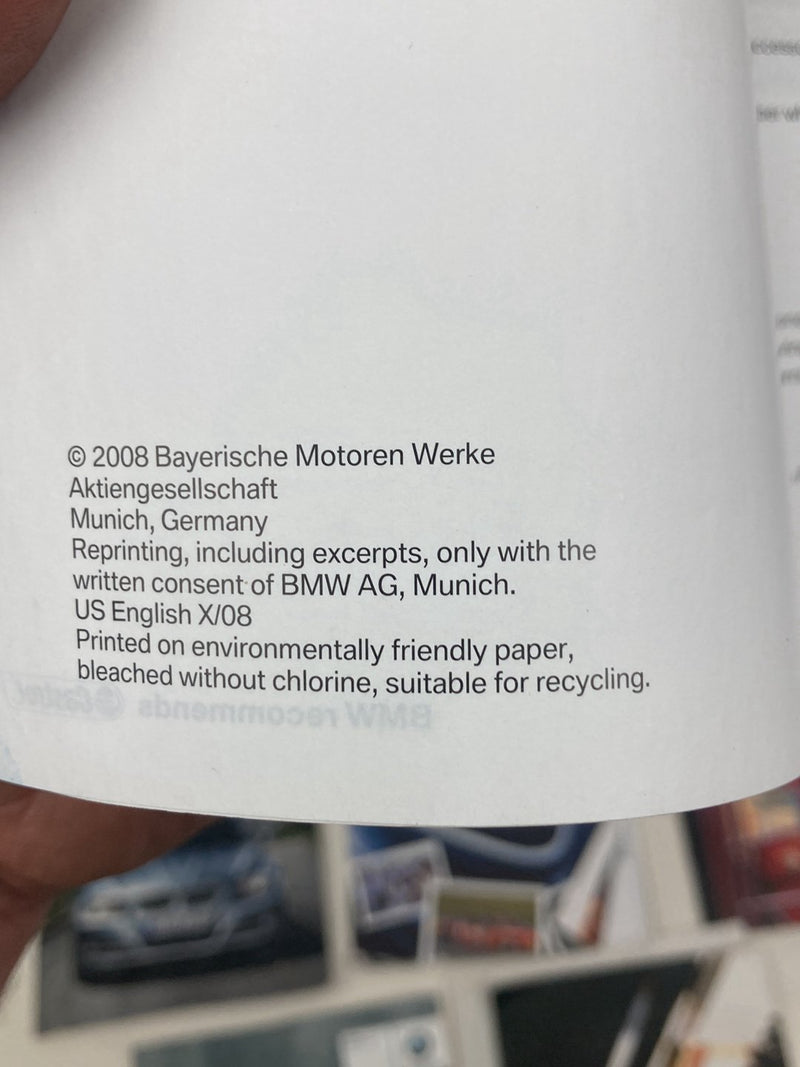 2009 BMW 328i E90 Owners Manual 2602097 OEM