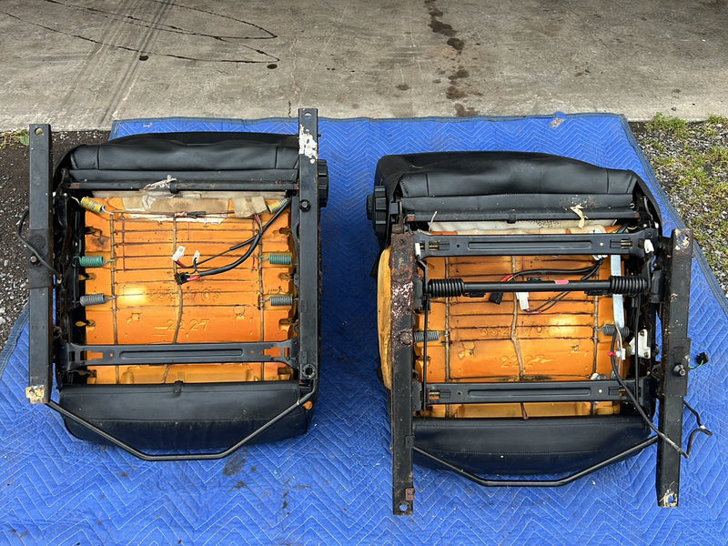 1990-1992 Volvo 740 745 940 Front Left Right Seat Pair Black Leather OEM #5998EM