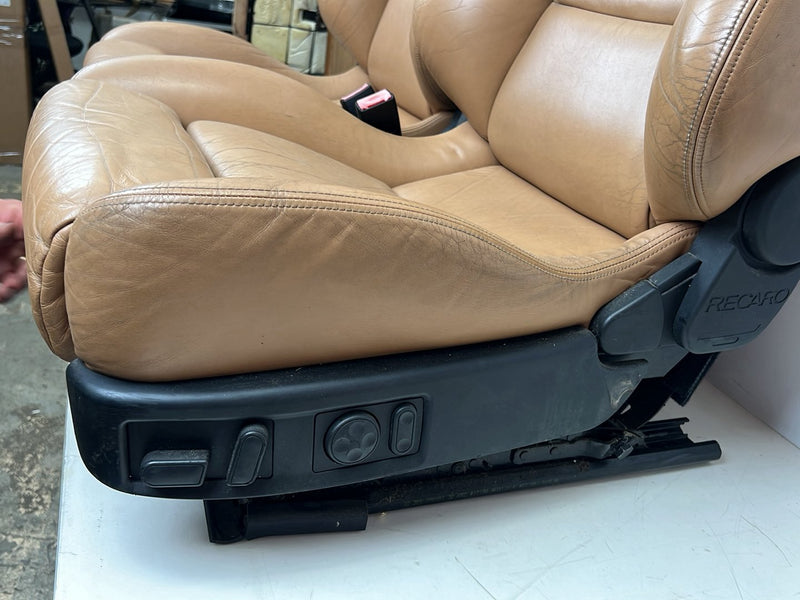 1996-2003 Audi S8 D2 A8 Front & Rear Recaro Caramel Leather Power Seat Set OEM #6384EM