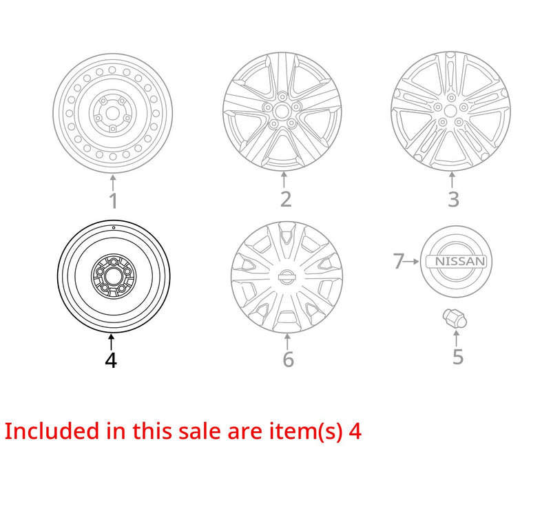 2008-2010 Nissan Rogue Spare Tire Emergency Donut Wheel