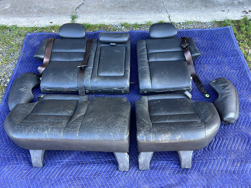1993-1997 Volvo 850 Split Bench Rear Seat Assembly Gray Leather OEM