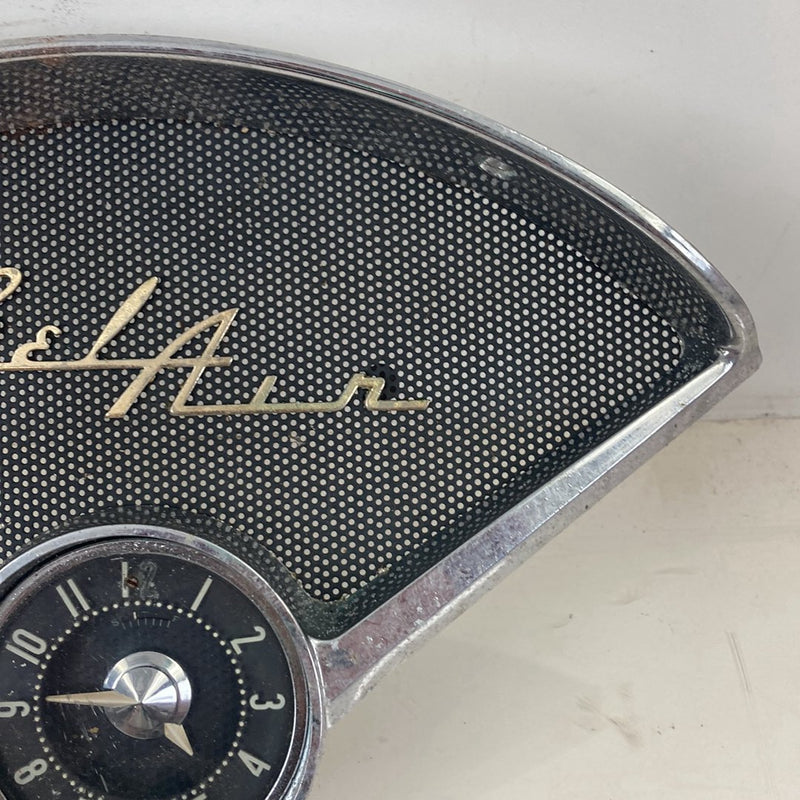 1955-1956 Chevrolet Bel Air Clock Gauge Chrome Trim Gauge 3717180 OEM #5318M