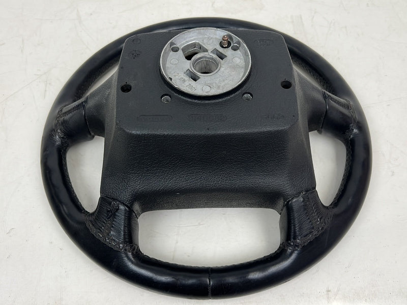 1993-1997 Volvo 850 Black Leather 4 Spoke Steering Wheel w/ Horn Button OEM