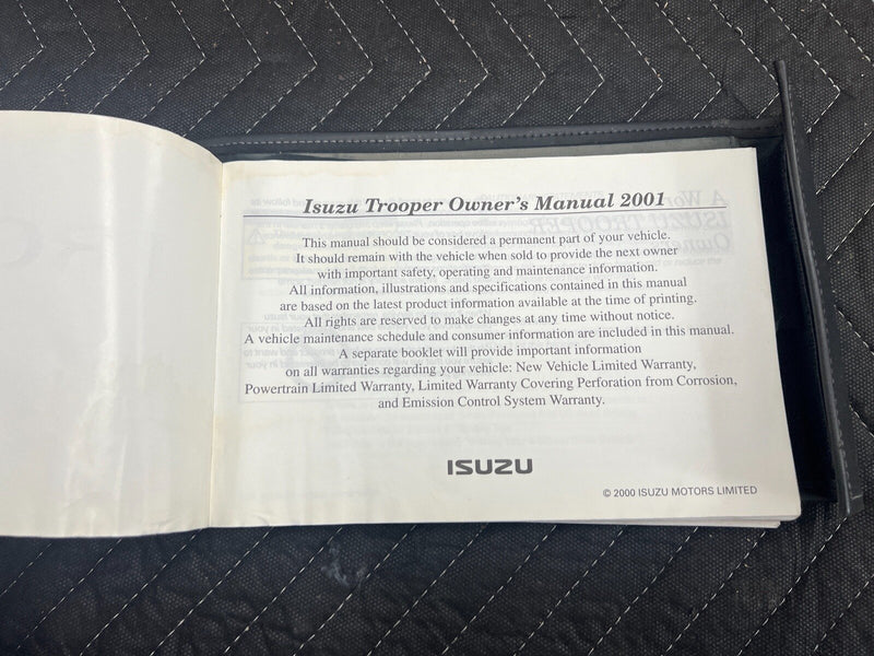 1998-2002 Isuzu Trooper 2001 Owner's Driver Manual w/ Case OEM #890EM