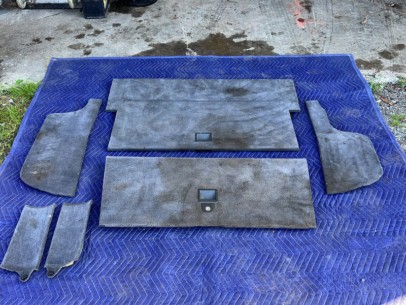 1993-1997 Volvo 850 Rear Left & Right Carpet Panel Set Gray OEM