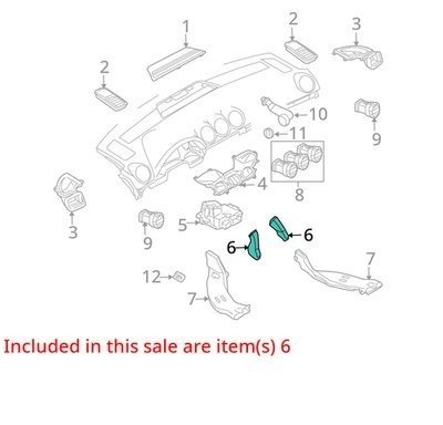 02-12 Audi A4 B6 Sedan Rear Center Heater Box to Floor AC Heat Duct OEM #204EM