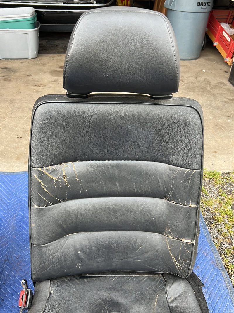 1990-1992 Volvo 740 745 940 Front Left Right Seat Pair Black Leather OEM #5998EM