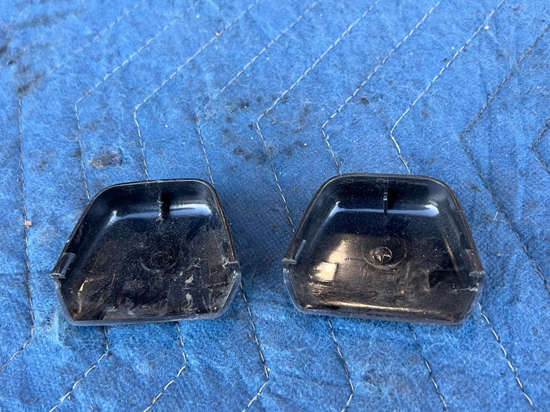 1986-1993 Volvo 240 244 245 Seat Belt Anchor Trim Cover Pair Black OEM #4397EM