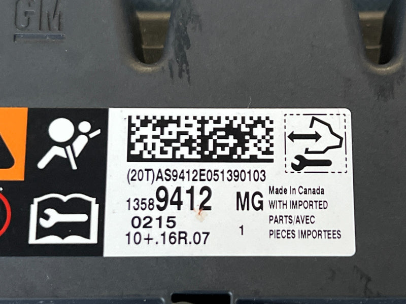 2012-2015 Chevy Cruze Impact Control Module Unit 13589412 OEM #2195CN