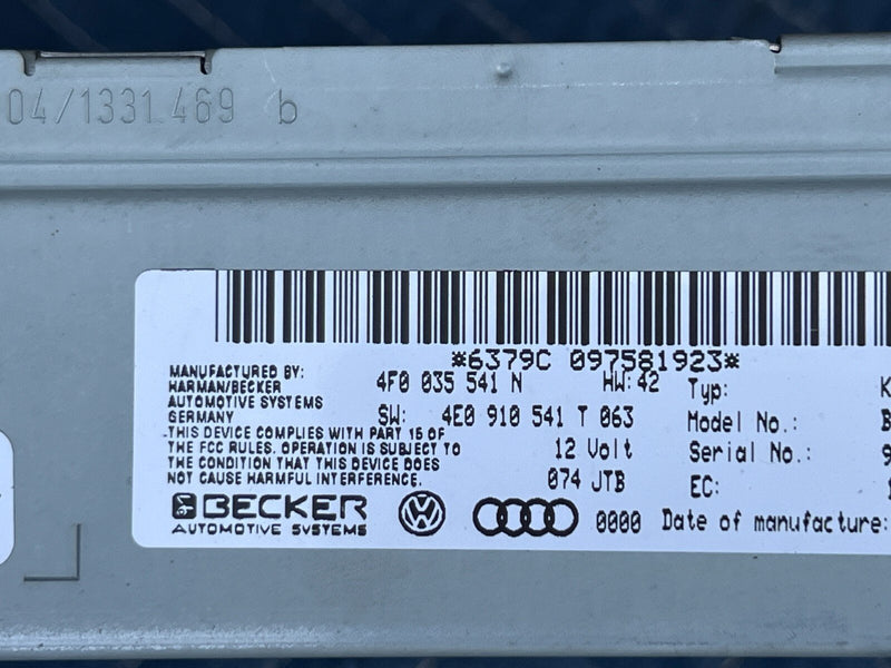 2005-2011 Audi A6 Radio AM/FM Stereo Control Unit Module 4F0 035 541 N OEM #24ZJ