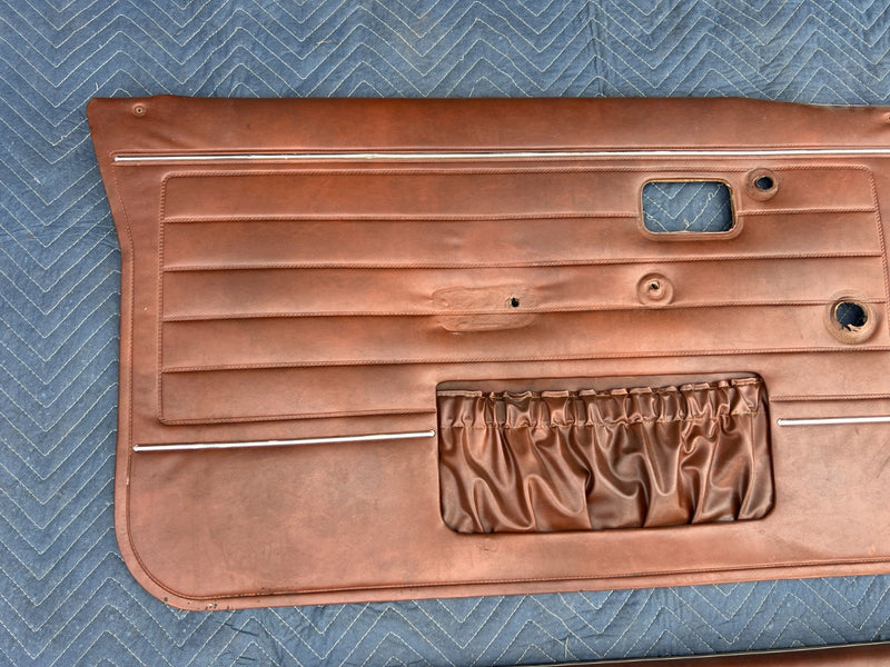 1967-1974 Volvo 140 142 144 145 Front Right Left Door Card Brown Pair OE #4885EM