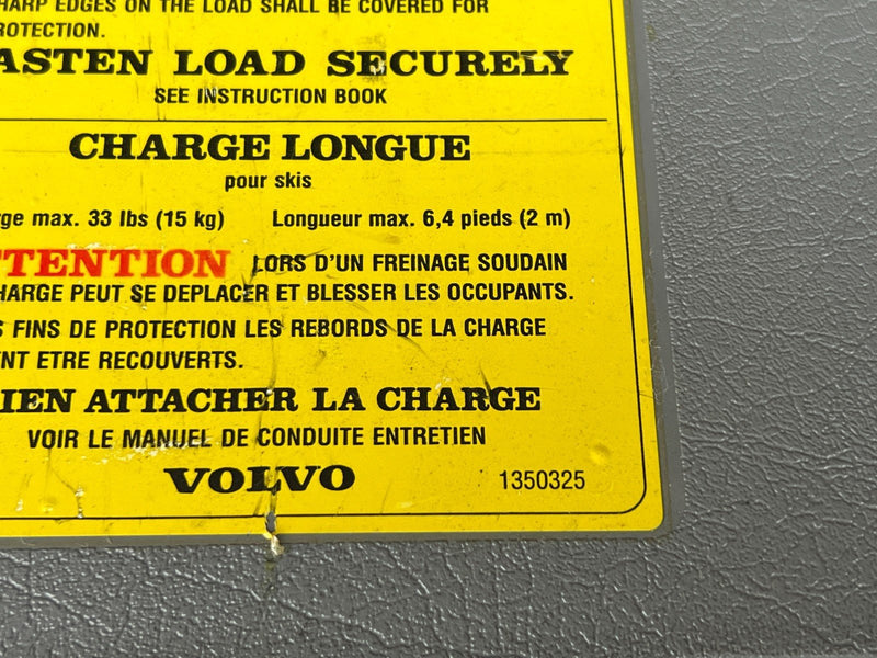 1989-1995 Volvo 740 940 Sedan Rear RH Pass Through Panel Trim 1350325 OE #3767EM