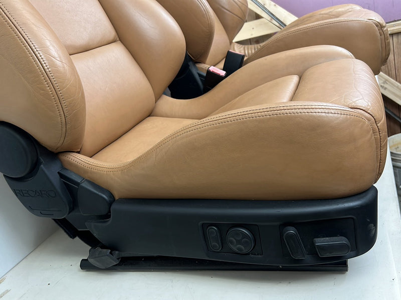 1996-2003 Audi S8 D2 A8 Front & Rear Recaro Caramel Leather Power Seat Set OEM #6384EM