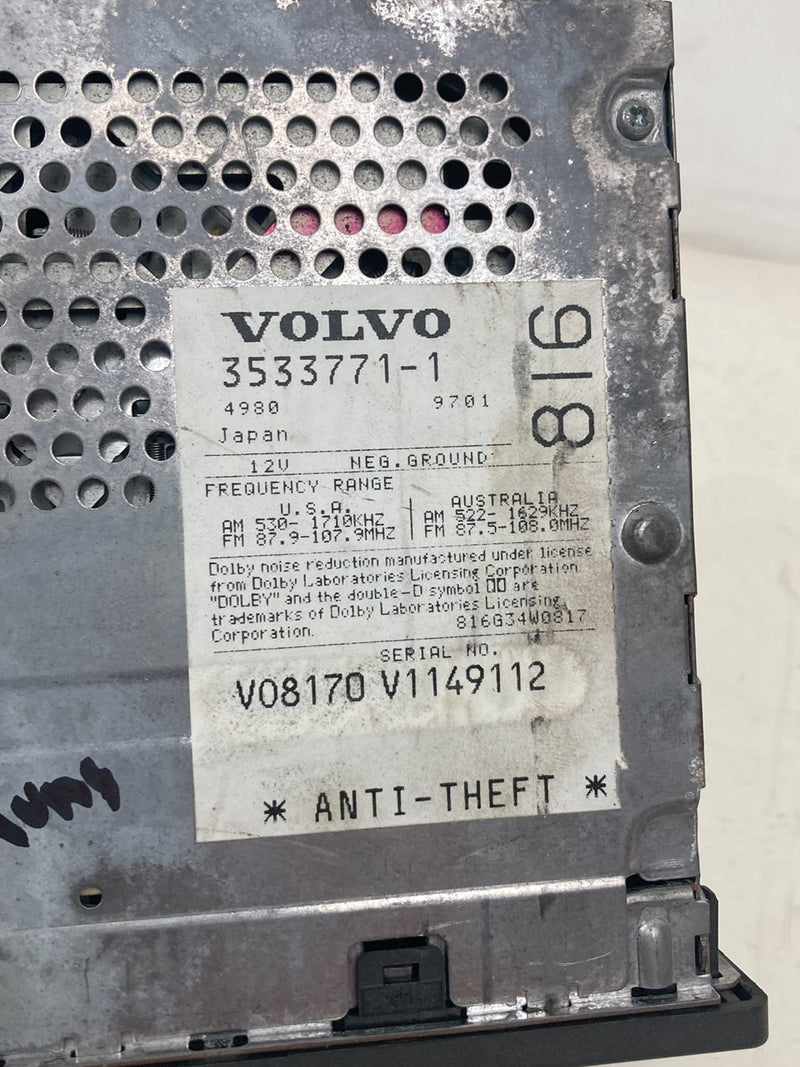 1998-2000 Volvo V70 S70 AM FM Stereo Radio CD Tape Player Head Unit OEM #5196M