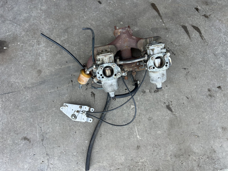 1967-1974 Volvo 140 142 Intake Manifold & SU Carburetor Co. Pair OEM #4962EM