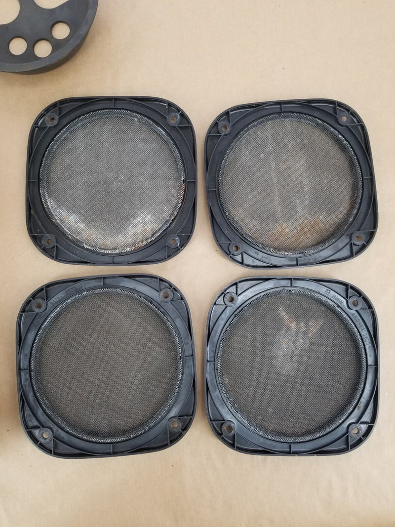 1984-93 BMW E30 318i 325i Front Rear Left Right Speaker Set w/ Covers OEM#462CN