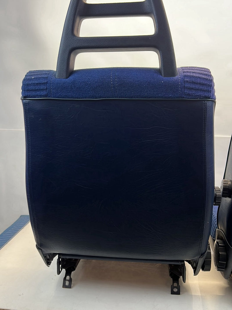 1975-1980 Volvo 244 240 Front Left & Right Seat Blue Cloth Pair OEM #5302EM