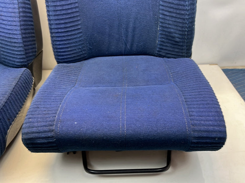 1975-1980 Volvo 244 240 Front Left & Right Seat Blue Cloth Pair OEM #5302EM