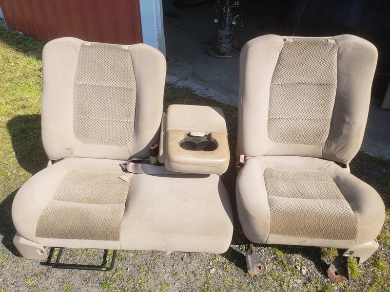 1999-2003 Ford F150 XLT Tan Front Left, Right & Center Console Seat OEM #1915CN