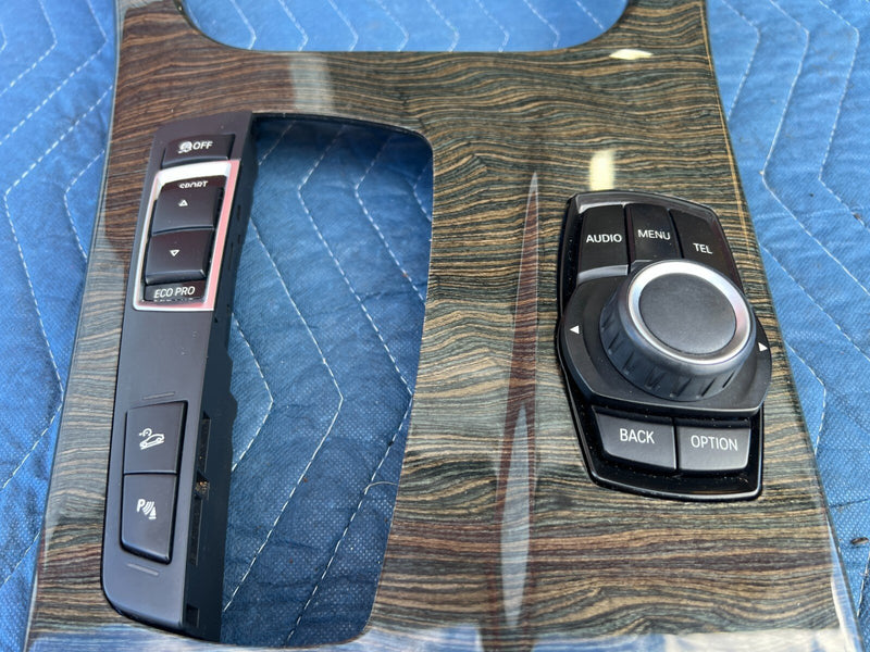 2011-2017 BMW X3 F25 Center Console Gear Shift Bezel Wood Trim Panel OEM #2409EM