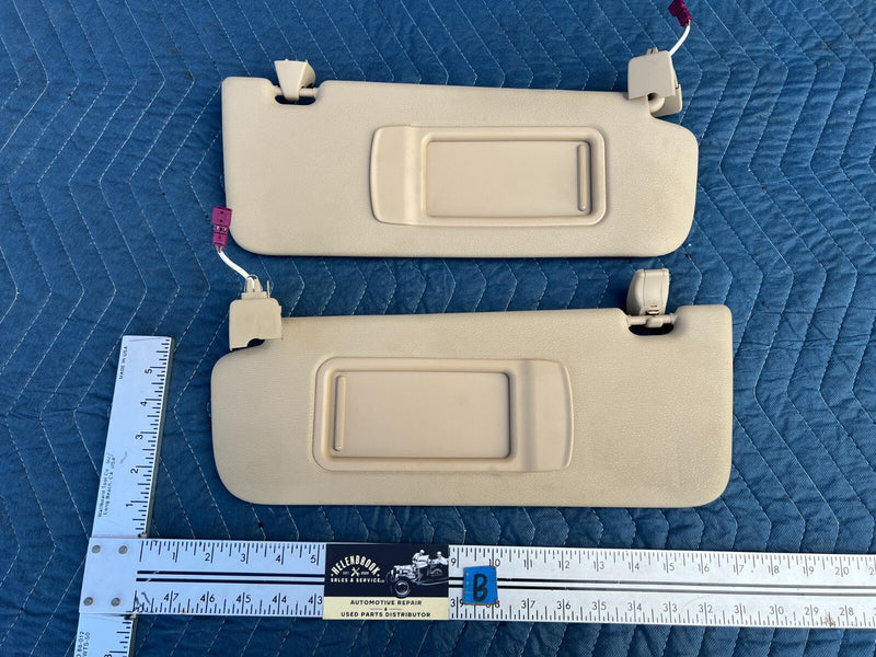 2011-2017 BMW X3 F25 Beige Right & Left Sun Visor Shade Pair OEM #2383EM