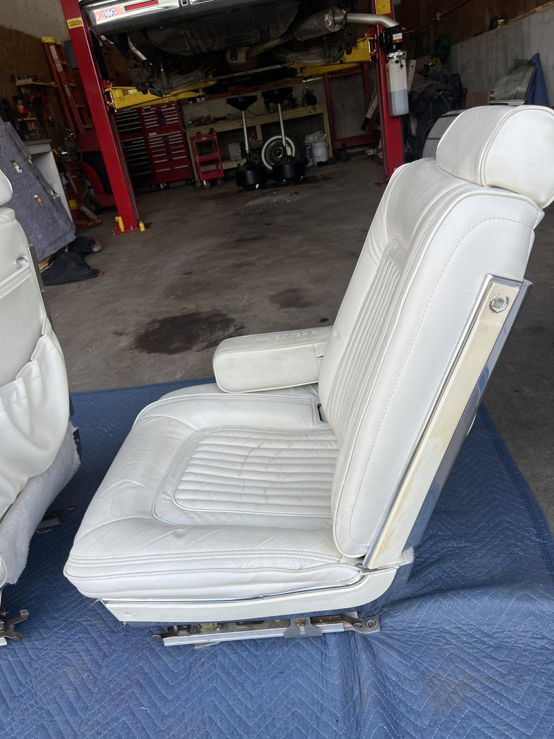 1980-1985 Cadillac Seville Front Left & Right Bucket Seat White OEM #3346M