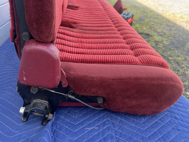 1988-1994 Chevy Silverado GMC Ext Cab Rear Bench Seat Two-Tone Maroon OE #5534EM