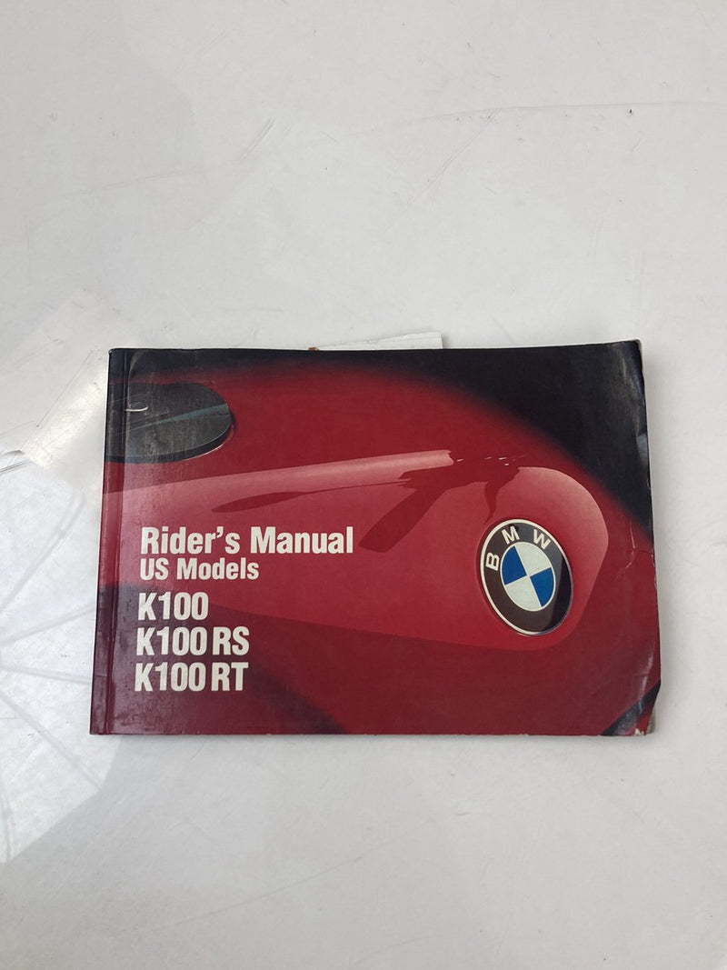 1985 BMW K100RT - Owners Manual PN: 01479798447