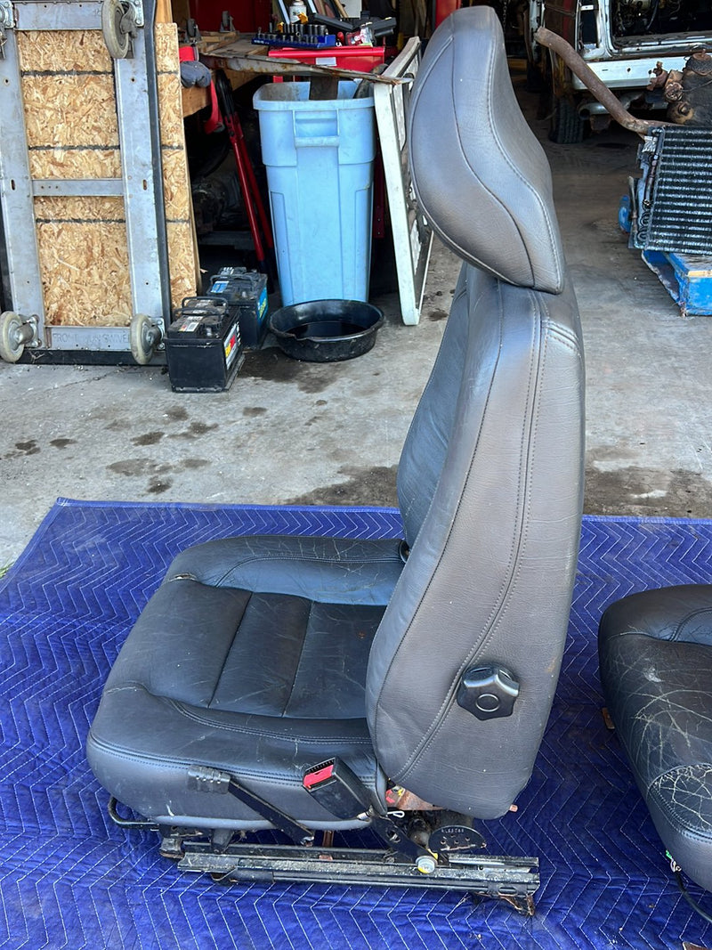 1993-1997 Volvo 850 Front Left & Right Bucket Seat Pair Gray Leather OEM
