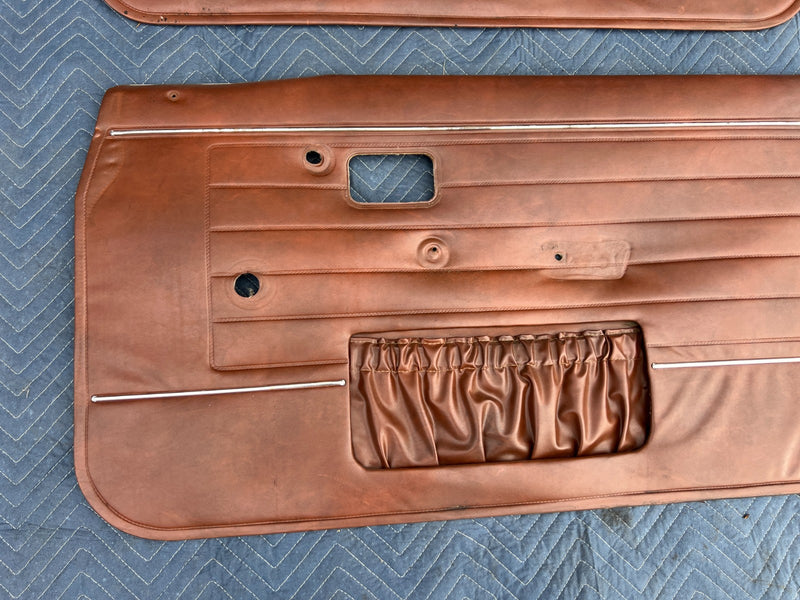 1967-1974 Volvo 140 142 144 145 Front Right Left Door Card Brown Pair OE #4885EM