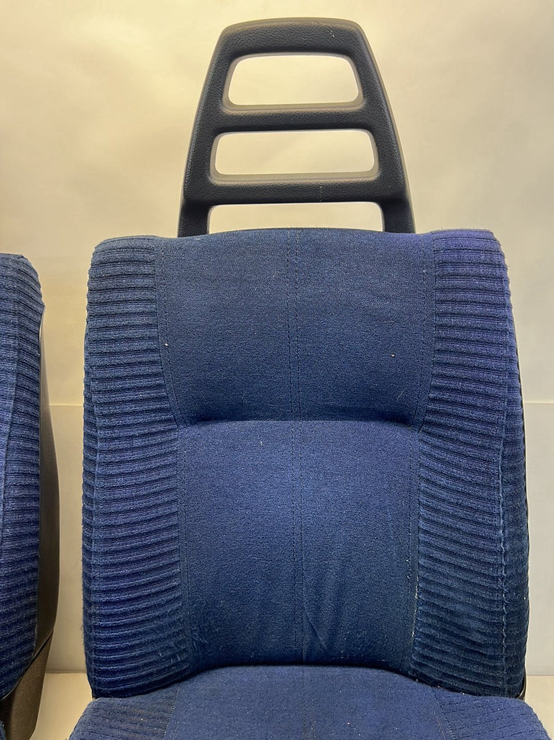 1975-1980 Volvo 244 240 Front Left & Right Seat Blue Cloth Pair OEM #5302EM