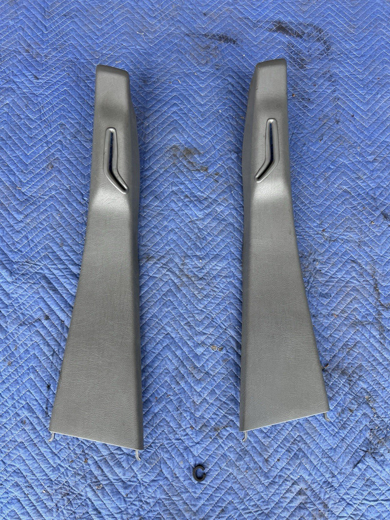 1993-1997 Volvo 850 850R Left & Right B Pillar Trim Charcoal Gray OEM #4437E