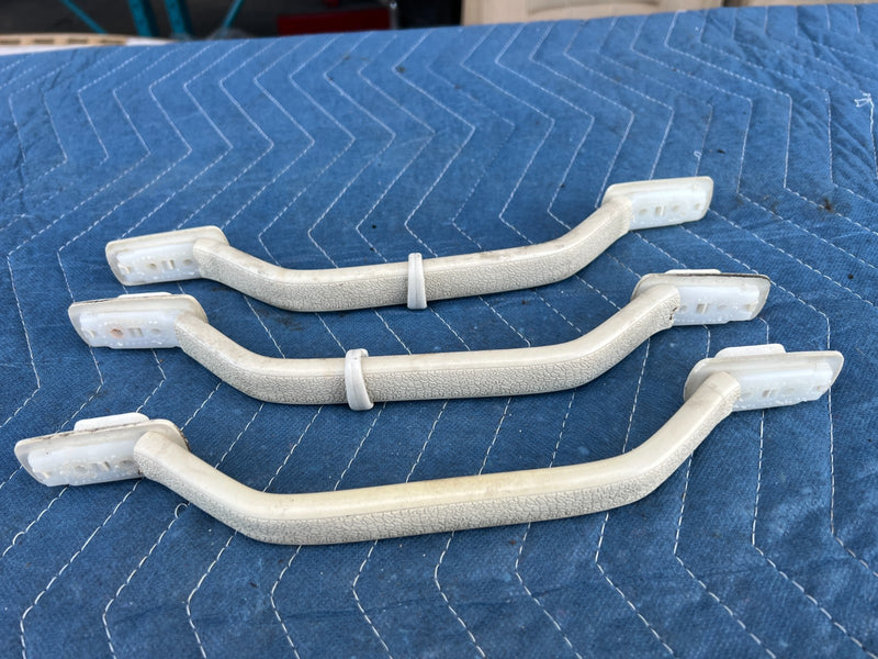1986-1993 Volvo 240 244 Sedan Overhead Grab Handle Set of 3 White OEM #4196EM